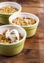 Freshly made autumn apple crumble Royalty Free Stock Photo