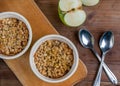 Freshly made autumn apple crumble Royalty Free Stock Photo