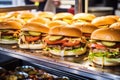 freshly made burgers at a highway food joint