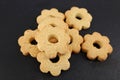 Freshly made Canestrelli, italian daisy shaped shortbreads cookies.