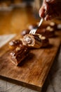 Freshly made chocolate eclairs Royalty Free Stock Photo