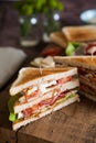 Freshly made clubsandwich Royalty Free Stock Photo