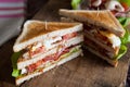 Freshly made clubsandwich Royalty Free Stock Photo
