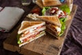 Freshly made clubsandwich Royalty Free Stock Photo