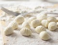 Freshly made flour and potato gnocchi Royalty Free Stock Photo