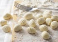 Freshly made flour and potato gnocchi Royalty Free Stock Photo