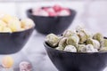 Freshly made Italian gnocchi with copy space Royalty Free Stock Photo