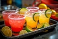 Freshly Made Margaritas at Popular Mexican Restaurant Royalty Free Stock Photo