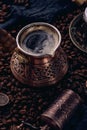 Freshly made Turkish coffee Royalty Free Stock Photo