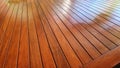 Freshly oiled Australian spotted Gum timber