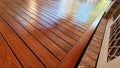 Freshly oiled Australian spotted Gum timber