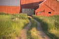 Red Wisconsin Dairy Farm and Old Barn Royalty Free Stock Photo