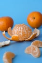 Freshly peeled tangerines and slices