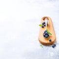 Freshly picked blueberries in vintage spoon Royalty Free Stock Photo