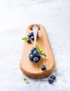 Freshly picked blueberries in vintage spoon Royalty Free Stock Photo