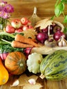 Freshly picked harvest of different autumn vegetables and fruit Royalty Free Stock Photo