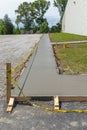 Freshly Poured Concrete Sidewalk at Construction Site