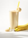 Freshly prepared Banana Shake in a glass