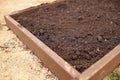 Freshly Prepared Empty Raised Garden Bed in Spring