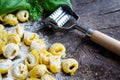 Freshly prepared Italian tortellini