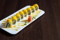 Freshly prepared sushi dish Royalty Free Stock Photo