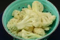 Freshly rinsed cauliflower pieces