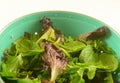 Freshly rinsed mixed greens for making salad