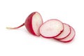 Freshly ripe radishes isolated on white background Royalty Free Stock Photo