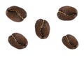 freshly roasted coffee beans isolated on white background. Royalty Free Stock Photo