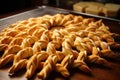 freshly rolled dough twisted into pretzel shapes