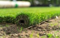 Freshly Rolled Sod for Lush Lawn Installation. Generative ai Royalty Free Stock Photo