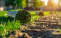 Freshly Rolled Sod for Lush Lawn Installation. Generative ai Royalty Free Stock Photo