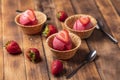 Freshly Scooped Sorbet in Waffle Cups Royalty Free Stock Photo