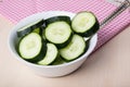 Freshly sliced cucumber Royalty Free Stock Photo