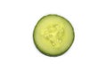 Freshly sliced cucumber close-up on a white background. Royalty Free Stock Photo