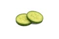 Freshly sliced cucumber close-up on a white background. Royalty Free Stock Photo