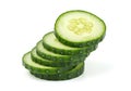 Freshly sliced cucumber discs Royalty Free Stock Photo
