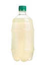Freshly squeezed juice in a plastic bottle. Lemonade on take-away on a white background. Fresh Juice.