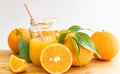 Freshly squeezed orange juice in a jar Royalty Free Stock Photo