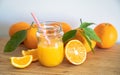 Freshly squeezed orange juice in a jar Royalty Free Stock Photo