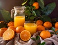 Freshly squeezed orange juice. image generated by artificial intelligence