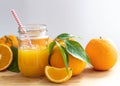 Freshly squeezed orange juice in a jar Royalty Free Stock Photo