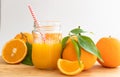 Freshly squeezed orange juice in a jar Royalty Free Stock Photo