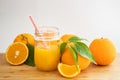 Freshly squeezed orange juice in a jar Royalty Free Stock Photo