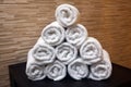 Freshly washed rolled towels Royalty Free Stock Photo