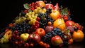 Freshness and abundance of fruit in a vibrant, healthy collection generated by AI