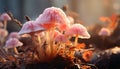 Freshness of autumn, close up of slimy, poisonous toadstool growth generated by AI Royalty Free Stock Photo