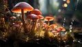 Freshness of autumn, a close up of a slimy toadstool growth generated by AI Royalty Free Stock Photo