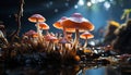 Freshness of autumn growth, close up of slimy, poisonous toadstool generated by AI Royalty Free Stock Photo