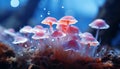 Freshness and beauty in nature close up of a macro autumn toadstool generated by AI